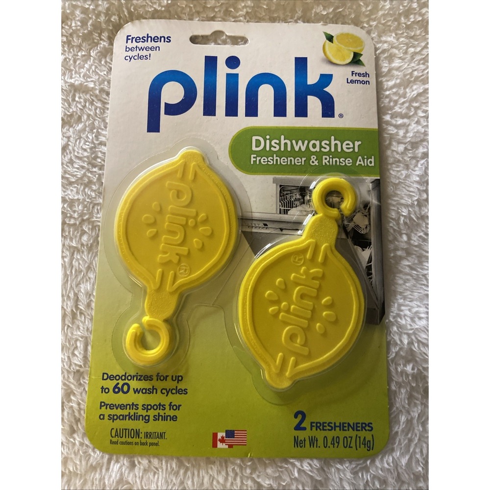 Plink Dishwasher Freshener Rinse Aid 2 Pack Fresh Lemon Deodorizer Household NIP